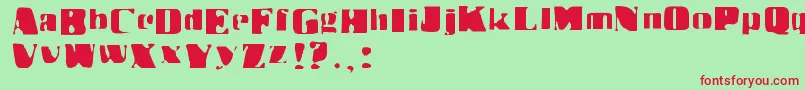 フォントDrbenway – 赤い文字の緑の背景