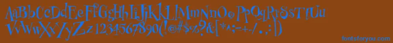 PfbuzzzNormalUnicodes Font – Blue Fonts on Brown Background