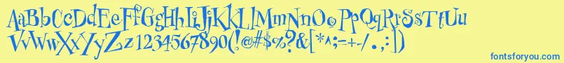 PfbuzzzNormalUnicodes Font – Blue Fonts on Yellow Background