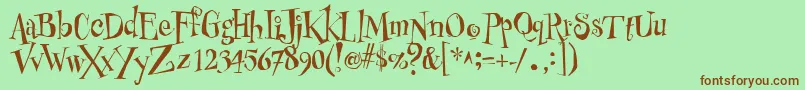 PfbuzzzNormalUnicodes Font – Brown Fonts on Green Background