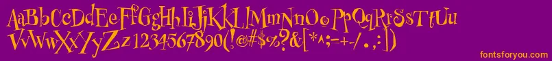 PfbuzzzNormalUnicodes Font – Orange Fonts on Purple Background