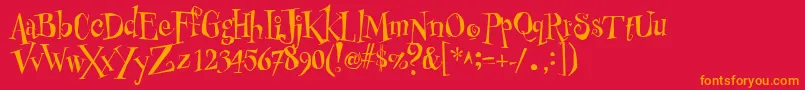 PfbuzzzNormalUnicodes Font – Orange Fonts on Red Background