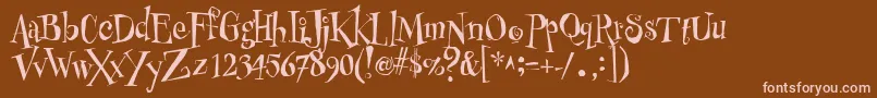 PfbuzzzNormalUnicodes Font – Pink Fonts on Brown Background