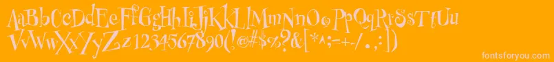 PfbuzzzNormalUnicodes-Schriftart – Rosa Schriften auf orangefarbenem Hintergrund