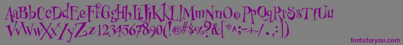 PfbuzzzNormalUnicodes Font – Purple Fonts on Gray Background