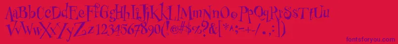 PfbuzzzNormalUnicodes-Schriftart – Violette Schriften auf rotem Hintergrund