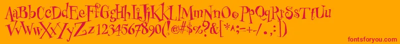 PfbuzzzNormalUnicodes Font – Red Fonts on Orange Background