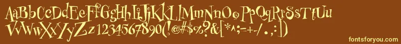 PfbuzzzNormalUnicodes Font – Yellow Fonts on Brown Background