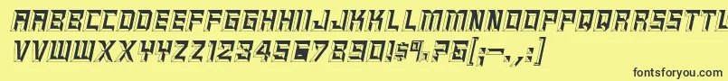 EpitaphItalic Font – Black Fonts on Yellow Background