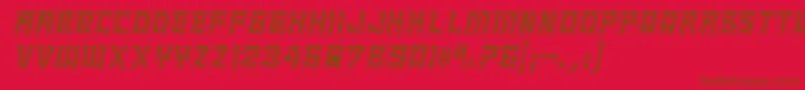 フォントEpitaphItalic – 赤い背景に茶色の文字