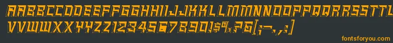 EpitaphItalic Font – Orange Fonts on Black Background
