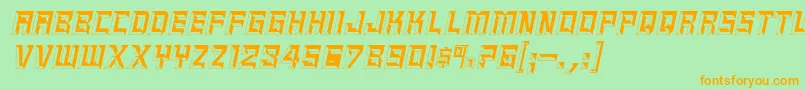 EpitaphItalic Font – Orange Fonts on Green Background