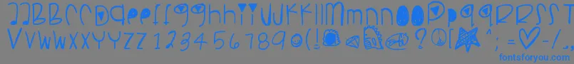 Pancakesplz Font – Blue Fonts on Gray Background