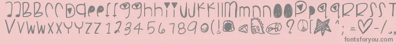 Więcej informacji o czcionce Pancakesplz Czcionka Pancakesplz – szare czcionki na różowym tle