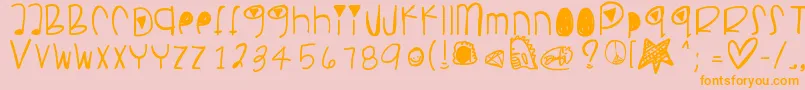 Czcionka Pancakesplz – pomarańczowe czcionki na różowym tle