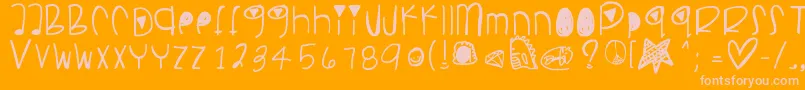 Czcionka Pancakesplz – różowe czcionki na pomarańczowym tle