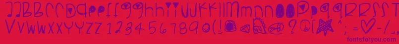 Pancakesplz Font – Purple Fonts on Red Background