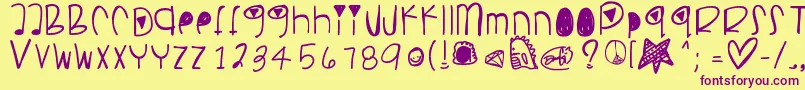 Pancakesplz Font – Purple Fonts on Yellow Background