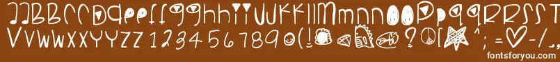 フォントPancakesplz – 茶色の背景に白い文字