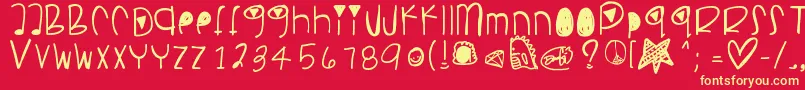 Pancakesplz Font – Yellow Fonts on Red Background