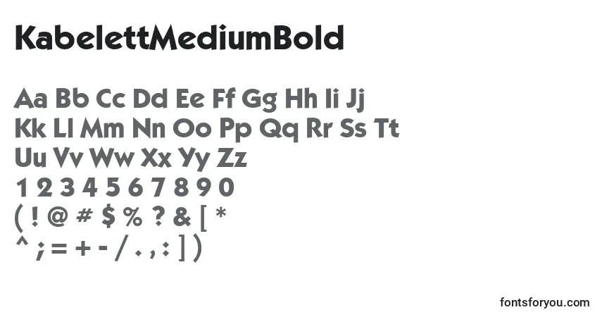A fonte KabelettMediumBold – alfabeto, números, caracteres especiais
