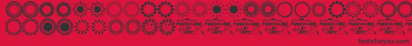 Fonte Sundings – fontes pretas em um fundo vermelho