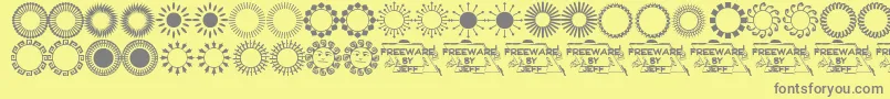 Fonte Sundings – fontes cinzas em um fundo amarelo
