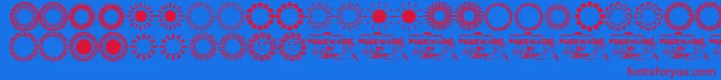 Sundings-Schriftart – Rote Schriften auf blauem Hintergrund