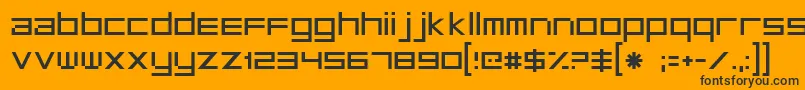 Microtech Font – Black Fonts on Orange Background