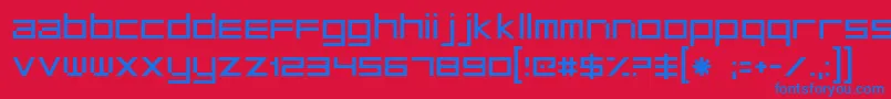 Microtech Font – Blue Fonts on Red Background