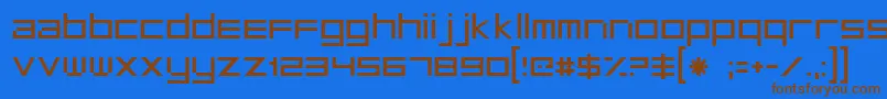 Microtech Font – Brown Fonts on Blue Background