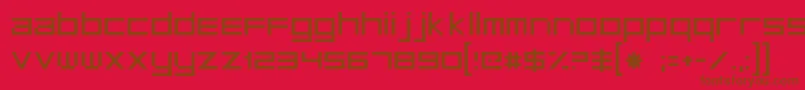Microtech Font – Brown Fonts on Red Background