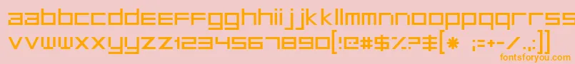 Microtech Font – Orange Fonts on Pink Background