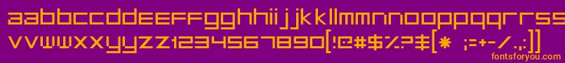Microtech Font – Orange Fonts on Purple Background