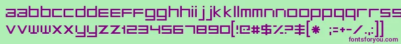 Microtech Font – Purple Fonts on Green Background