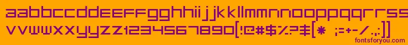 Microtech Font – Purple Fonts on Orange Background