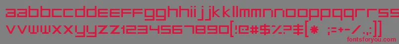 Microtech Font – Red Fonts on Gray Background