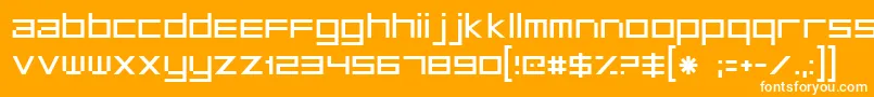 Microtech Font – White Fonts on Orange Background