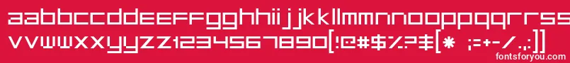 Microtech Font – White Fonts on Red Background