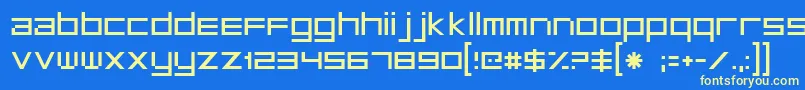 Microtech Font – Yellow Fonts on Blue Background