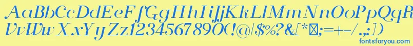 FlorenceRegular Font – Blue Fonts on Yellow Background