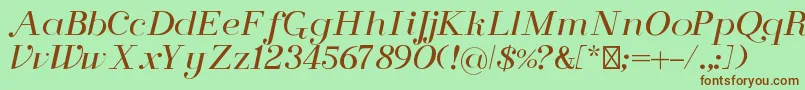 FlorenceRegular Font – Brown Fonts on Green Background