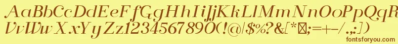 FlorenceRegular Font – Brown Fonts on Yellow Background