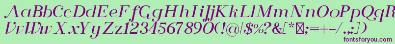 FlorenceRegular Font – Purple Fonts on Green Background