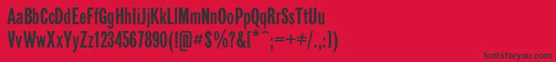 Gazetasansc Font – Black Fonts on Red Background