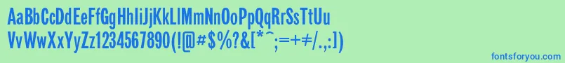 Gazetasansc Font – Blue Fonts on Green Background