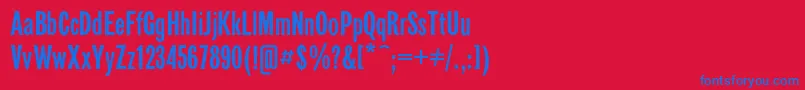 Gazetasansc Font – Blue Fonts on Red Background