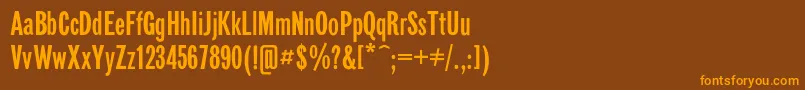 Weitere Informationen zur Gazetasansc-Schriftart Gazetasansc-Schriftart – Orangefarbene Schriften auf braunem Hintergrund
