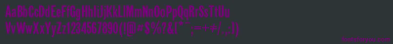 フォントGazetasansc – 黒い背景に紫のフォント