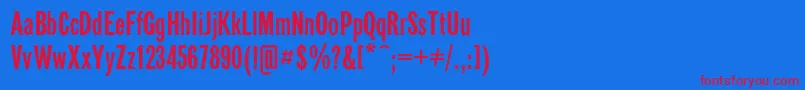 Gazetasansc Font – Red Fonts on Blue Background